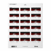 diamante damask rode bruiloft etiket (Full Sheet)