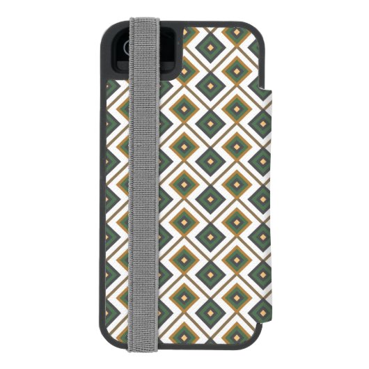 Diamante in groen incipio iPhone portemonnee hoesje (Agenda Achterkant)