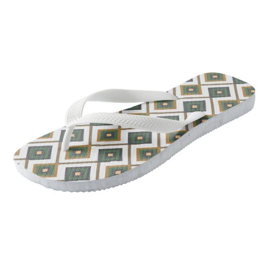 Diamante in groen teenslippers (Schuin)