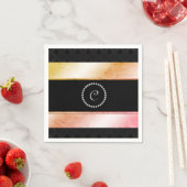 Diamante Monogrammed Waterverf Roos Gold Pattern Servet (Insitu)