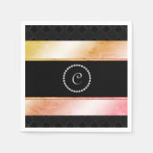 Diamante Monogrammed Waterverf Roos Gold Pattern Servet (Voorkant)