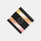 Diamante Monogrammed Waterverf Roos Gold Pattern Servet (Hoek)