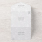 Diamante Snowflake & Blue Ribbon Winter Wedding All In One Uitnodiging (Buitenkant)