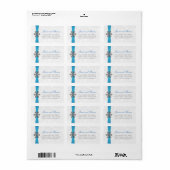 Diamante Snowflake & Blue Ribbon Winter Wedding Etiket (Full Sheet)