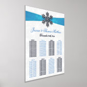 Diamante Snowflake & Blue Ribbon Winter Wedding Folie Afdrukken (Laagn)