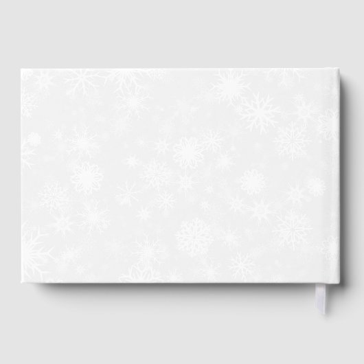 Diamante Snowflake & Blue Ribbon Winter Wedding Gastenboek (Achterkant)
