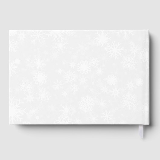 Diamante Snowflake & Blue Ribbon Winter Wedding Gastenboek (Achterkant)