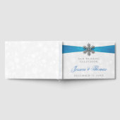 Diamante Snowflake & Blue Ribbon Winter Wedding Gastenboek (Volledig)