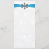 Diamante Snowflake & Blue Ribbon Winter Wedding Menu (Achterkant)