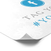 Diamante Snowflake & Blue Ribbon Winter Wedding Poster (Hoek)