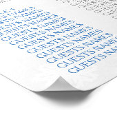 Diamante Snowflake & Blue Ribbon Winter Wedding Poster (Hoek)