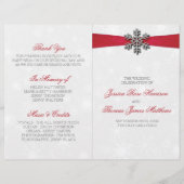 Diamante Snowflake en Red Ribbon Winter Wedding (Voorkant)