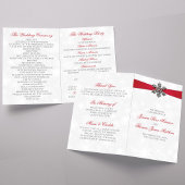Diamante Snowflake en Red Ribbon Winter Wedding