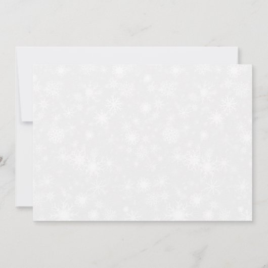 Diamante Snowflake en Red Ribbon Winter Wedding Aankondiging (Achterkant)