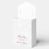 Diamante Snowflake en Red Ribbon Winter Wedding Bedankdoosjes (Geopend)