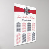 Diamante Snowflake en Red Ribbon Winter Wedding Folie Afdrukken (Laagn)
