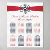 Diamante Snowflake en Red Ribbon Winter Wedding Folie Afdrukken (Voorkant)