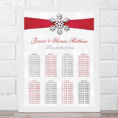 Diamante Snowflake en Red Ribbon Winter Wedding Folie Afdrukken