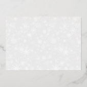 Diamante Snowflake en Red Ribbon Winter Wedding Folie Uitnodiging (Achterkant)