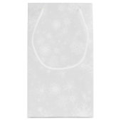 Diamante Snowflake en Red Ribbon Winter Wedding Klein Cadeauzakje (Achterkant)