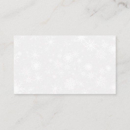 Diamante Snowflake en Red Ribbon Winter Wedding Plaatskaartje (Achterkant)