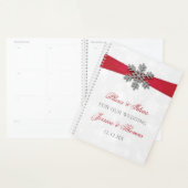 Diamante Snowflake en Red Ribbon Winter Wedding Planner (Display)