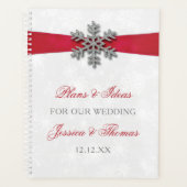 Diamante Snowflake en Red Ribbon Winter Wedding Planner (Voorkant)
