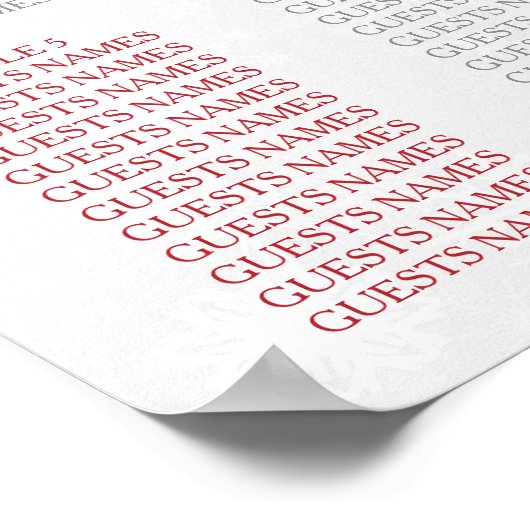 Diamante Snowflake en Red Ribbon Winter Wedding Poster (Hoek)