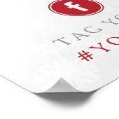 Diamante Snowflake en Red Ribbon Winter Wedding Poster (Hoek)