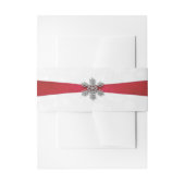 Diamante Snowflake en Red Ribbon Winter Wedding Uitnodigingen Wikkel (Voorkant Voorbeeld)