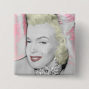 diamanten 2 vierkante button 5,1 cm