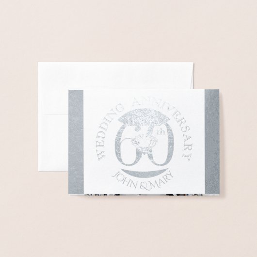 Diamanten 60-jarig huwelijksjubileum Felicitaties Folie Kaarten (Voorkant met envelop)
