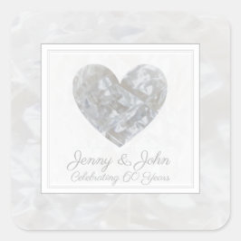 Diamanten 60-jarig huwelijksjubileum hart vierkante sticker
