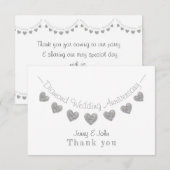 Diamanten 60-jarig huwelijksjubileum slingers beda bedankkaart (Voorkant / Achterkant)