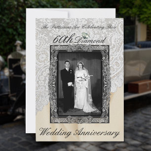 Diamanten 60ste huwelijksjubileum foto kaart