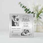 Diamanten 60ste Huwelijksverjaardag Dubbele Foto Kaart (Staand voorkant)