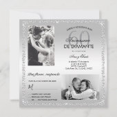 Diamanten 60ste Huwelijksverjaardag Dubbele Foto Kaart (Voorkant)