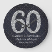 Diamanten 60ste huwelijksverjaardag muur grote klok (Voorkant)