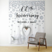 Diamanten 60ste verjaardag witte zwanen verliefd wandkleed (In situ)