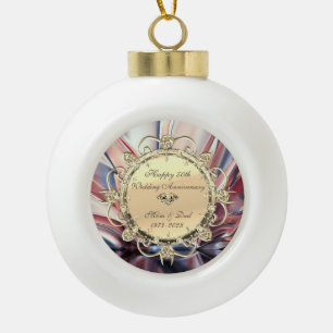 Diamanten Abstract 50ste Huwelijksverjaardag Keramische Bal Ornament