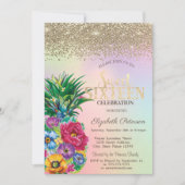 Diamanten, Ananas Bloemen Holografisch Zoet 16 Kaart (Voorkant)