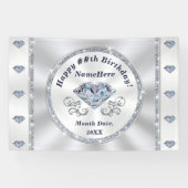 Diamanten banner, gepersonaliseerde verjaardag ban spandoek (Horizontaal)