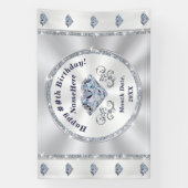 Diamanten banner, gepersonaliseerde verjaardag ban spandoek (Verticaal)