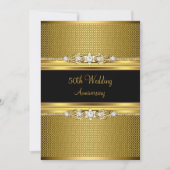 Diamanten Bloem 50ste Huwelijksjubileum Uitnodigin Kaart (Voorkant)