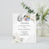 Diamanten bloemen 60ste huwelijksuitnodiging (Staand voorkant)