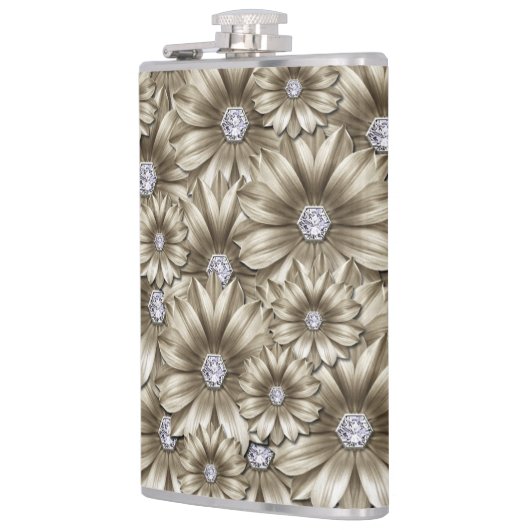 Diamanten Bloemen Edelsteen Flask Heupfles (Links)