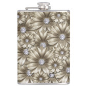 Diamanten Bloemen Edelsteen Flask Heupfles (Voorkant)
