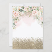 Diamanten Blush Bloemen Bruiloft Feest Kaart (Achterkant)