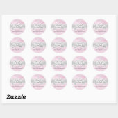 Diamanten Boog Roze Eerste Heilige Communie Sticke Ronde Sticker (Vel)