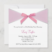 Diamanten Boog Roze Sweet Sixteen Verjaardagsfeest Kaart (Achterkant)